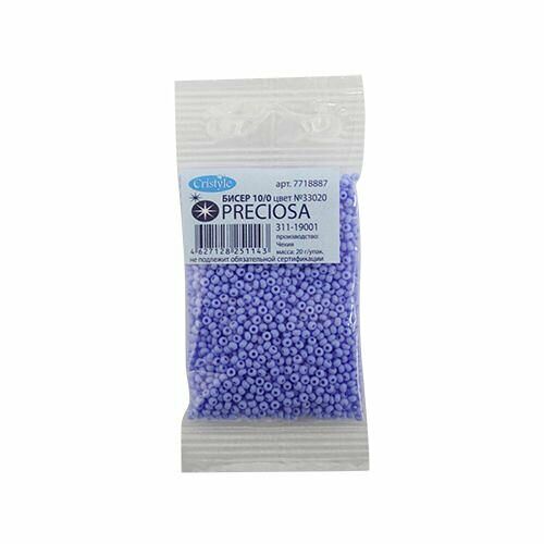 (33020) 311-19001-10/0 Бисер непрозрачный 10/0, круг.отв., 20гр Preciosa,упак