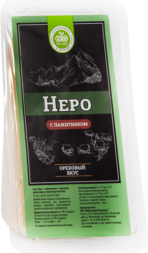

Сыр Eco Village Неро с пажитником 45%, без змж 180 г