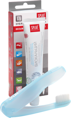 

Набор дорожный Splat: зубная паста Биокальций 40 мл, зубная щетка, в ассортименте