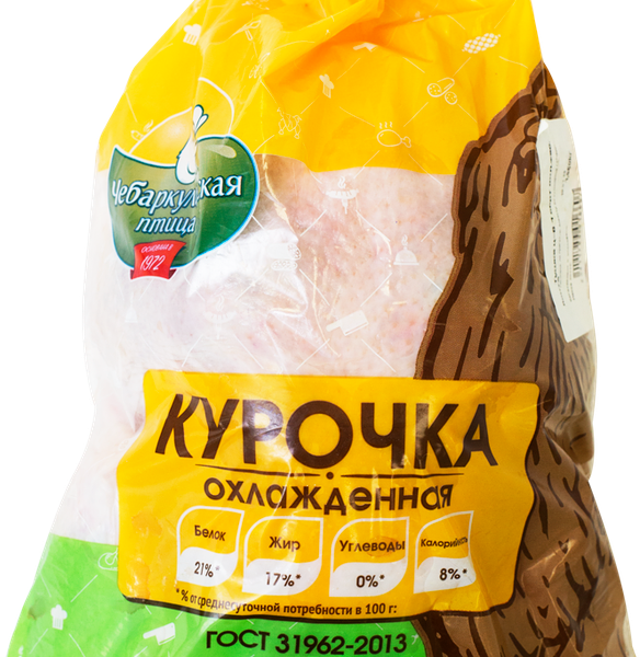 Тушка цыпленка-бройлера ЧЕБАРКУЛЬСКАЯ ПТИЦА 1с ГОСТ охл. вес до 2.3 кг