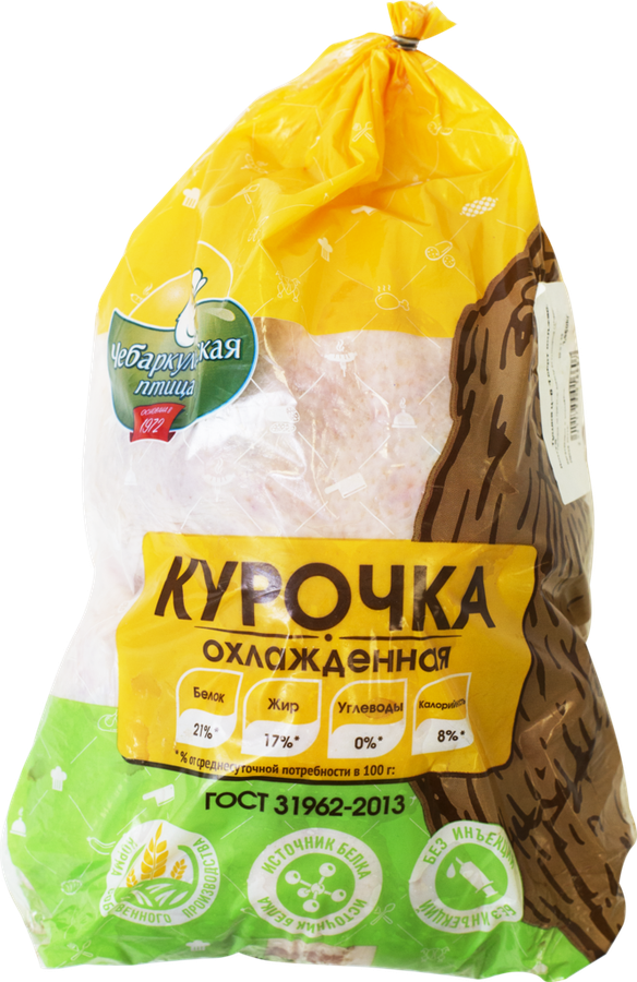 

Тушка цыпленка-бройлера ЧЕБАРКУЛЬСКАЯ ПТИЦА 1с ГОСТ охл. вес до 2.3 кг