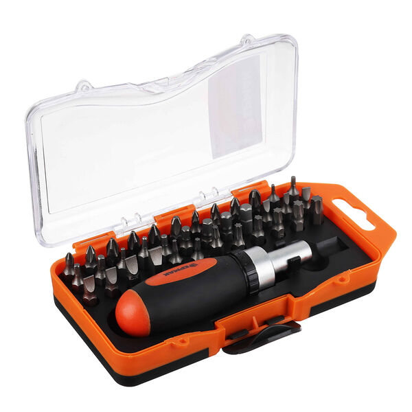 Ермак реверсивная отвертка с держателем для бит, 36 бит, абс пластик, сталь