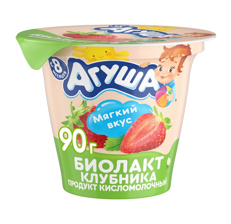 

Напиток кисломолочный Биолакт Агуша Клубника с 8 месяцев 3% 90 г