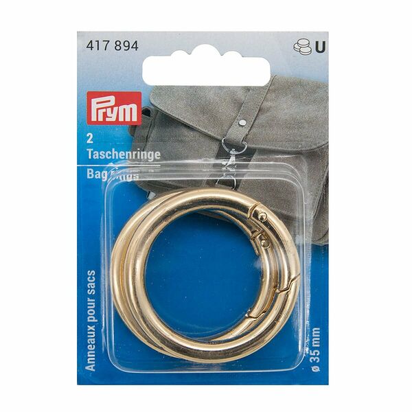 Кольца для сумок 35мм цвет светлое золото 2шт