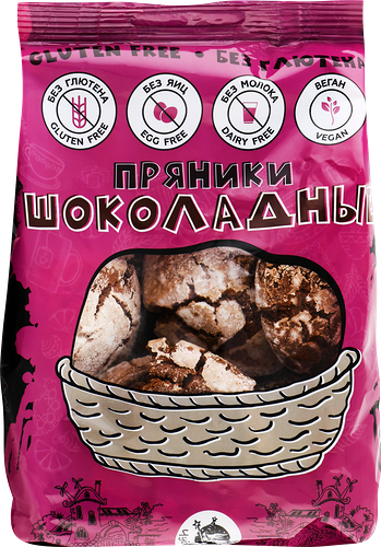 Пряники безглютеновые ЧУДЕСНИЦА Шоколадные, 180г