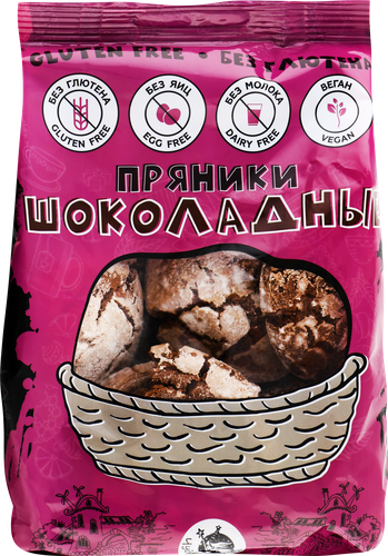 

Пряники безглютеновые ЧУДЕСНИЦА Шоколадные, 180г
