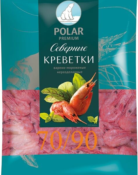 Креветки Polar 70/90 варено-мороженые 1кг