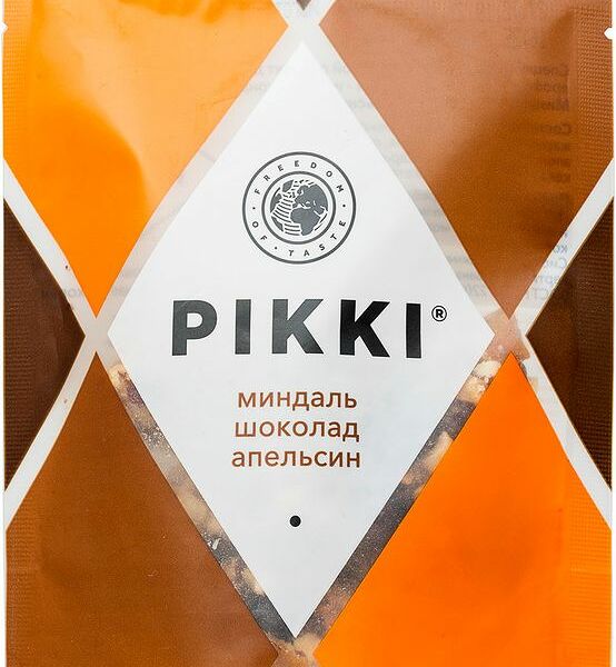 Конфеты орехово-фруктовые Pikki миндаль-шоколад-апельсин, 50г
