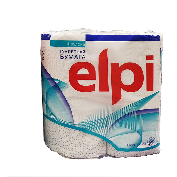Бумага туалетная ELPI оптима  двухслойная, на втулке, 1*4 рулона