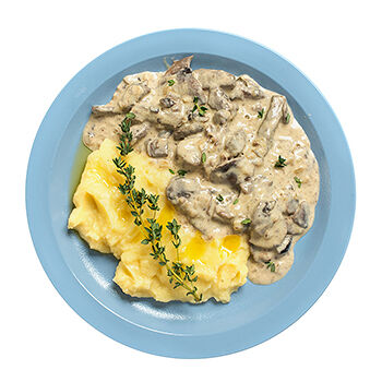 Печень по-строгановски с картофельным пюре Уже Готово