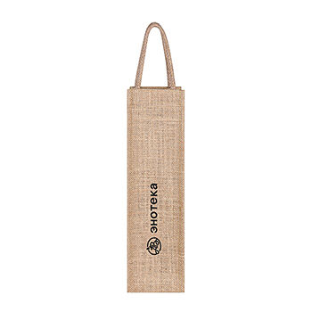 Сумка Энотека 10х10х35 см джутовая, Индия