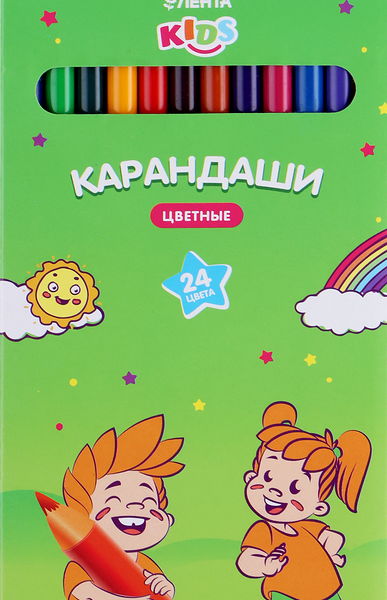 Набор цветных карандашей ЛЕНТА Kids 24 цвета, 24шт