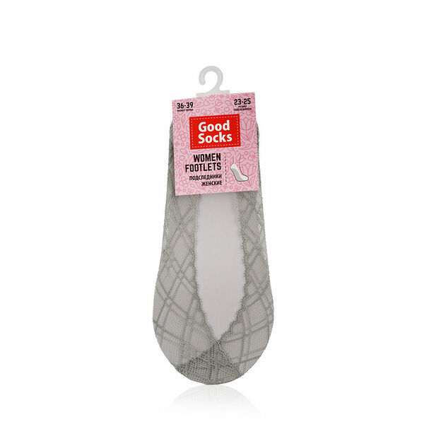 Подследники Good Socks трикотажные, с кружевом, SS19/19-2, серые