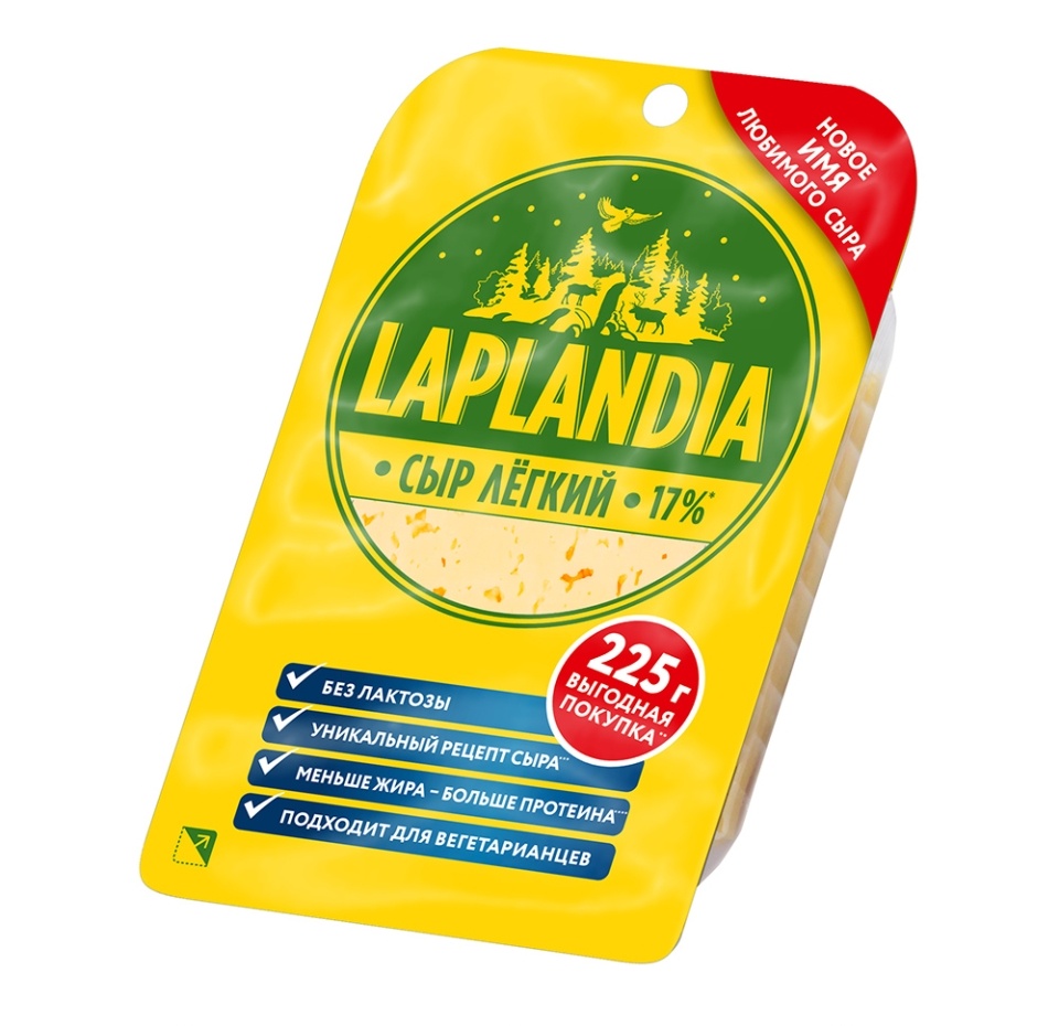 

Сыр полутвёрдый Laplandia Лёгкий фасованный 17%, 225г