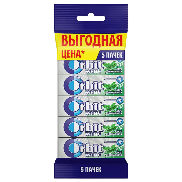 Жевательная резинка Orbit Нежная мята, 5шт по