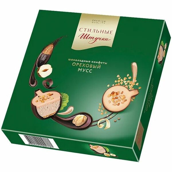 Конфеты Стильные штучки шоколадные в коробке Ореховый мусс 104г