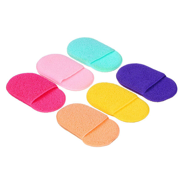 Юниlook спонж для умывания, полиуретан, 9,5х6см, 6 цветов, в ассортименте