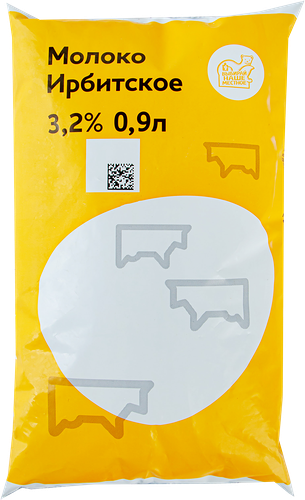 Молоко пастеризованное Ирбитское 3.2%, 900мл