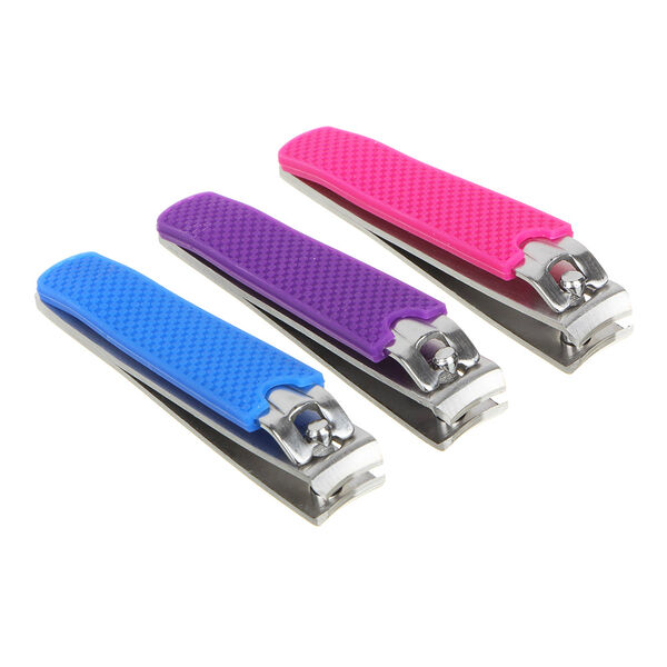 Книпсер для ногтей ЮниLook с силиконовой ручкой длина лезвий 12 мм сталь 8 см 3 цвета в ассортименте