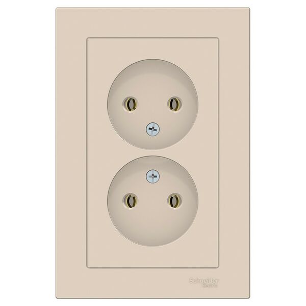 Розетка Atlas двойная, без заземления, 16А