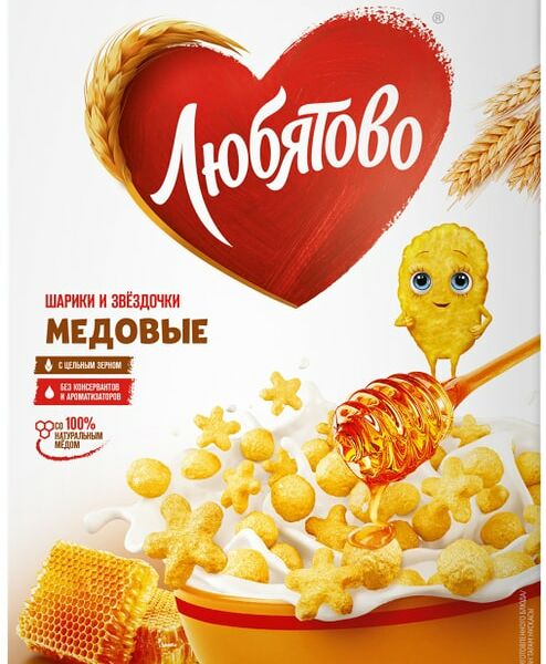 Готовый завтрак Любятово Медовые шарики и звездочки 