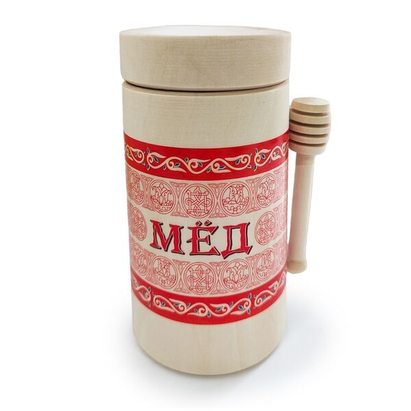 Мёд липовый в липовом туеске 250г, Россия