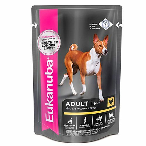 Корм консервированный для взрослых собак EUKANUBA Euk Dog с курицей в соусе
