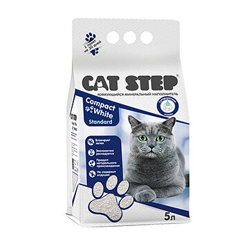 Наполнитель CatStep Compact White Standard комкующийся минеральный