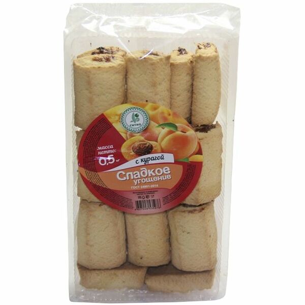 Печенье Ситно Сладкое угощенье сдобное с курагой, 500г