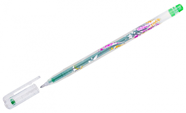 Ручка гелевая CROWN Glitter Metal Jell 1мм красный, с блестками Арт. MTJ-500GLS(D)