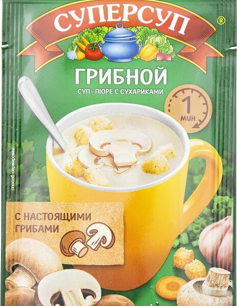 Суп-пюре Суперсуп Грибной с сухариками 18г