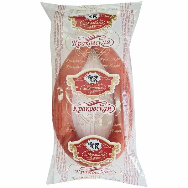 Колбаса Краковская Гост полукопчёное высший сорт мини мяс/Продукт СибКолбаса