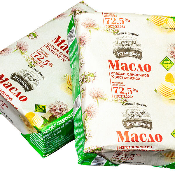 Масло сладкосливочное Устьянская Мк Крестьянское 72.5%