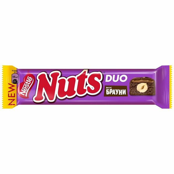 Батончик Nuts со вкусом брауни, 60г