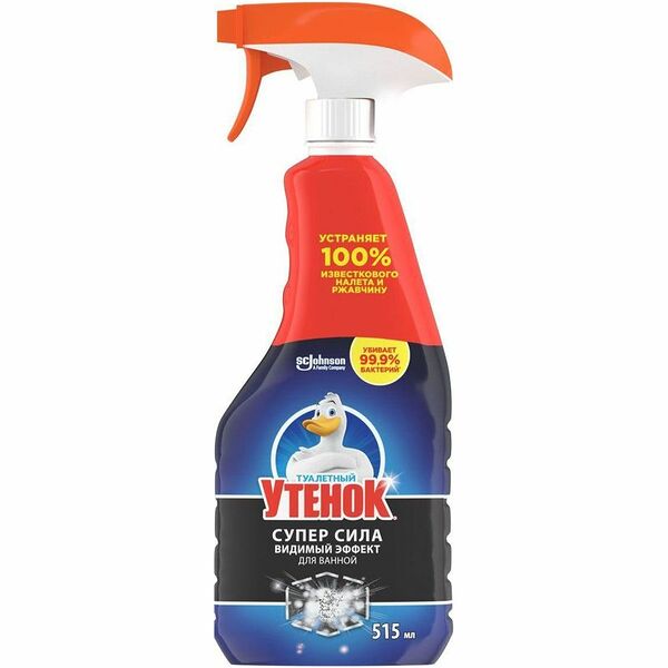 Чистящее средство Туалетный Утенок Супер Сила Антиналет для удаления налёта и ржавчины в ванной, 515мл