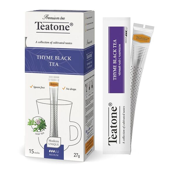 Чай черный Teatone Thyme Black Tea с чабрецом, 15 стиков
