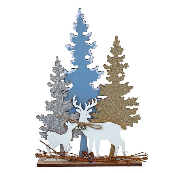 Сноу бум сувенир в виде елки, 21.5x32x4 см, дерево, арт 1
