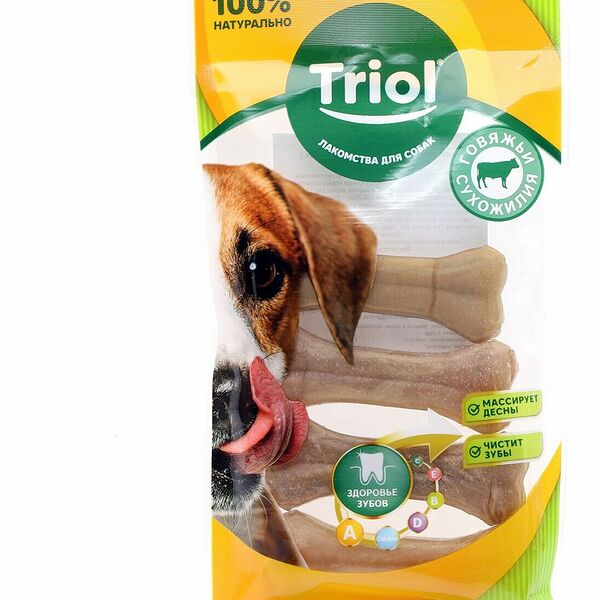 Лакомство для собак Triol Кость из жил 7,5 см 4 шт