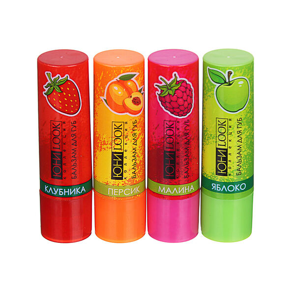 Юниlook бальзам для губ, 3,5г, яблоко, персик, малина, клубника, в ассортименте