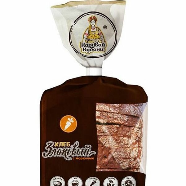 Хлеб Каравай Кубани Злаковый с морковью ржано-пшеничный 250 г