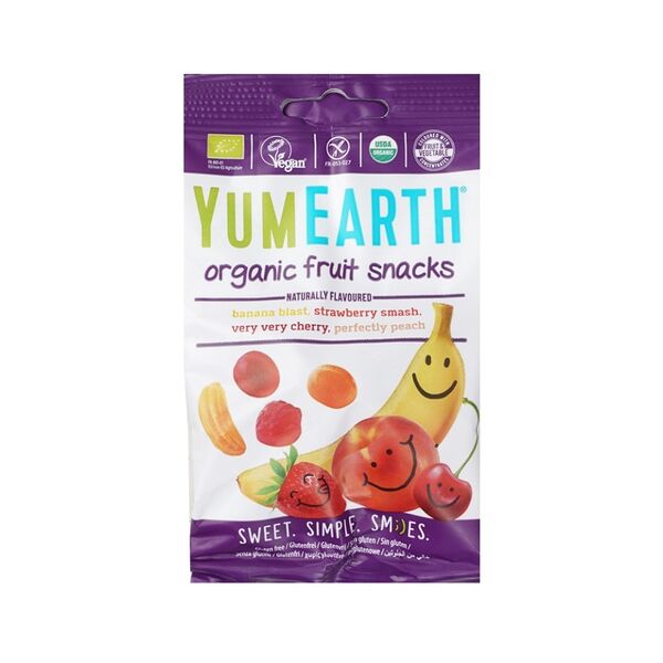 Органический мармелад YumEarth жевательный со вкусами клубника, вишня, персик, банан
