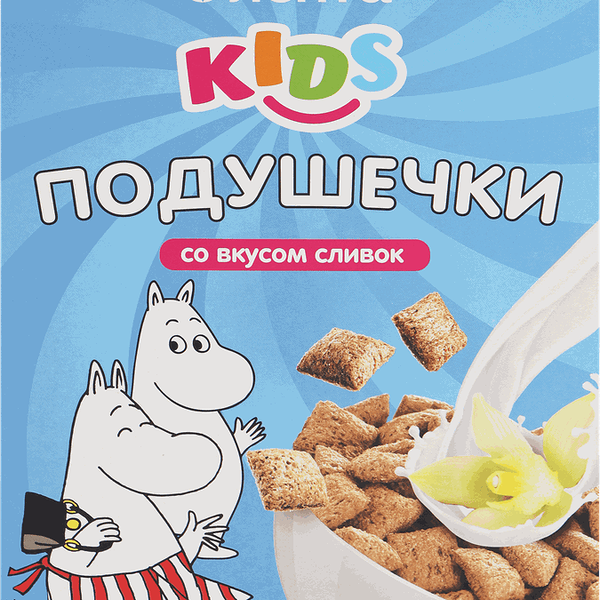 Готовый завтрак ЛЕНТА KIDS Муми Тролли Подушечки, со вкусом сливок