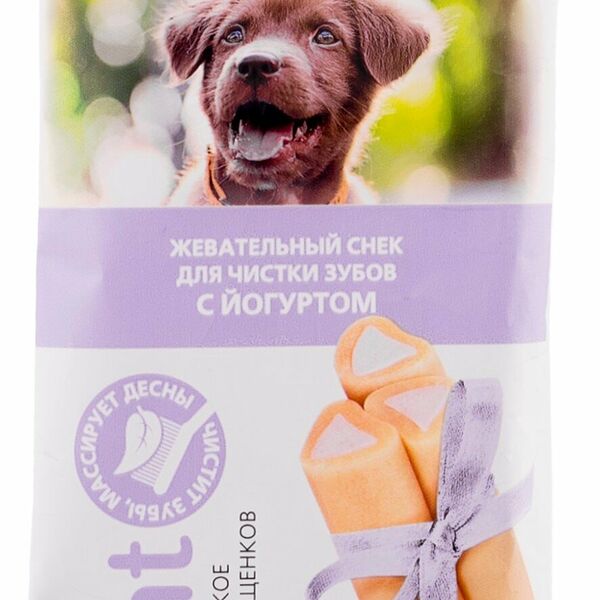 Лакомство для щенков Dent для средних и мелких пород снеки с йогуртом ТМ Biff (Бифф)