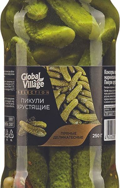 Пикули Global Village Selection хрустящие, 500г