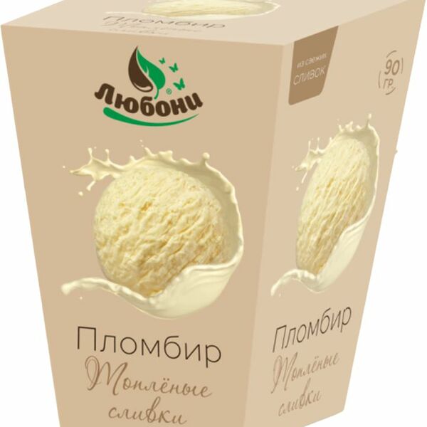Пломбир Любони из натуральных топленых сливок в вафельном стаканчике 17% 90г
