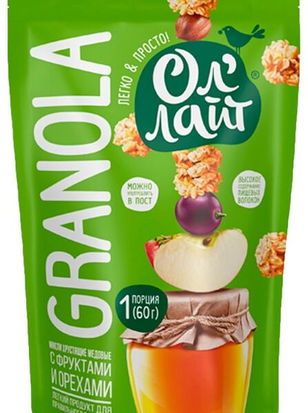 Мюсли Ол Лайт с фруктами и орехами 60г