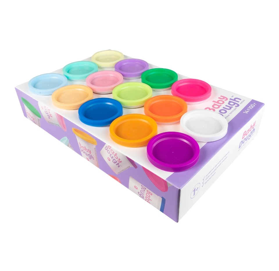 

Тесто мягкое для лепки BabyDough, 14 цветов