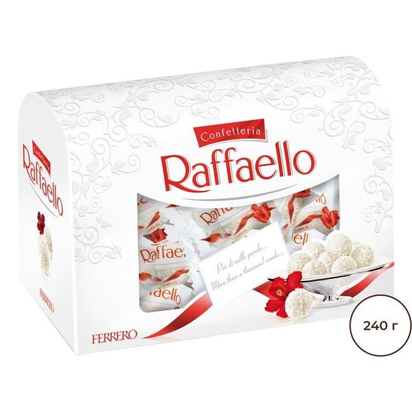 Конфеты Raffaello Сундук с цельным миндальным орехом в кокосовой обсыпке, 240 г