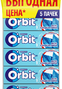 Жевательная резинка Orbit Сладкая мята, 5шт по 13,6г