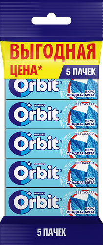 Жевательная резинка Orbit Сладкая мята, 5шт по 13,6г